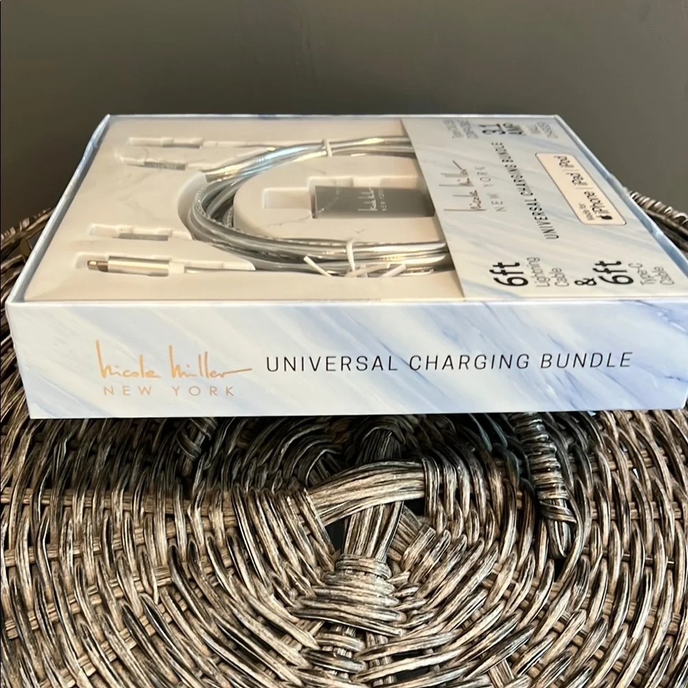 Nicole Miller Silver Charging Cable for Cell Phones